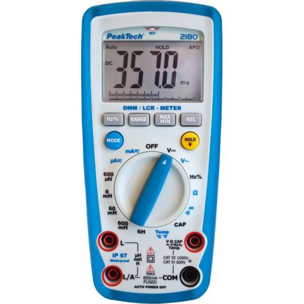 PeakTech 2180 Digitale multimeter met LCR-meter ~ 6.000 tellingen ~ max. 60 MΩ / 4000µF / 6H