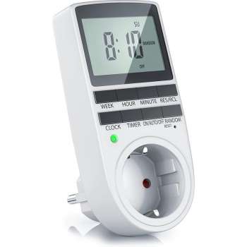 digitale timer met LCD-display, met meer dan 9 configureerbare schakelprogramma's