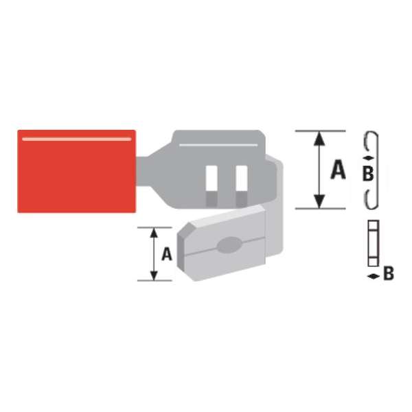 Connector Fast On 6.3 mm Male - Female PVC Red