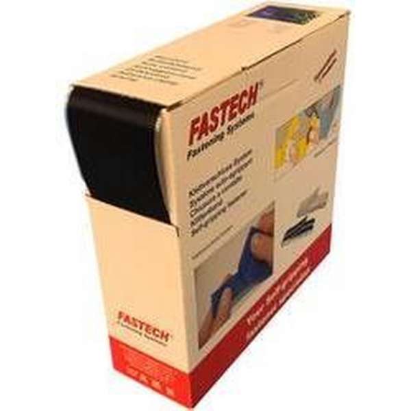 FASTECH® B50SKL01E999910 Klittenband Om vast te plakken Hotmelt Haakdeel, Extra sterk (l x b) 10000 mm x 50 mm Zwart 10 m