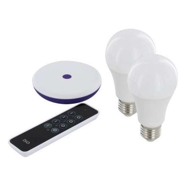 DiO Smart Home Kit met DiO Home+ Hub (DIOHUB) - 2 DiO smartlampen - DiO Afstandsbediening met 3 kanalen