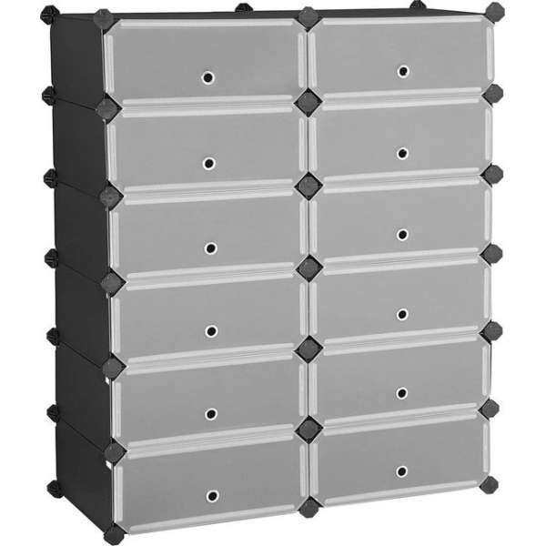 Nancy's Dalhart Schoenenrek - Schoenen Organizer - 12 Vakken - Opbergrek - 40 x 30 x 17 cm Per Vak - Zwart