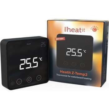 Heatit Z-Temp2 Draadloze Z-wave Plus thermostaat zwart