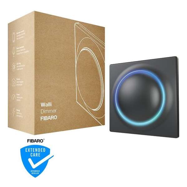 FIBARO Walli Dimmer - Slimme inbouw dimmer - geschikt voor LED - Antraciet - Z-Wave Plus