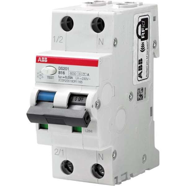 ABB System pro M compact DS Aardlekautomaat 1P+N 16A 100mA