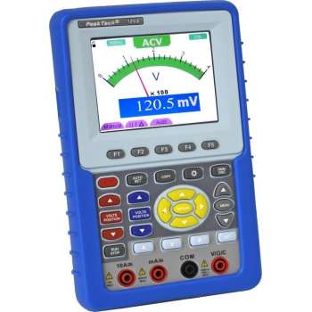 PeakTech 1205 20 MHz / 2 CH ~ 100 MS / s ~ Handheld -Oscilloscoop met digitale multimeter