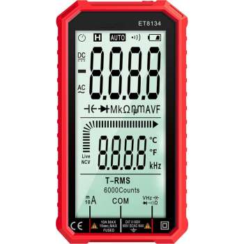 ET8134 Digitale Multimeter Gelijkstroom Spanning Stroom AC Spanning Stroom Meting Capaciteit Weerstand Meten Red