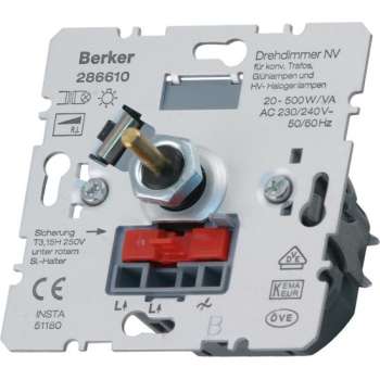 Berker Dimmer Inbouw 600W Halogeen Druk-Wissel Element