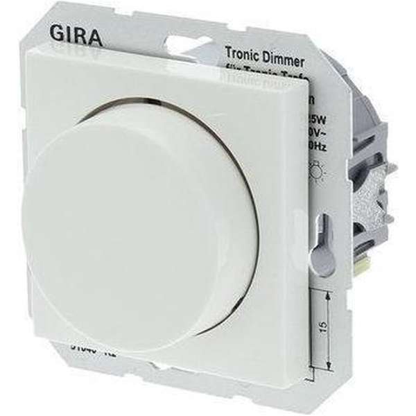 Gira SY55 Inbouw Dimmer - Tot 525W - Tronic - Drukwissel - Polarwit