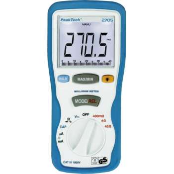 PeakTech 2705 Digitale milliohmmeter ~ 400 mΩ / 4/40 / Ω ~ 4000 counts