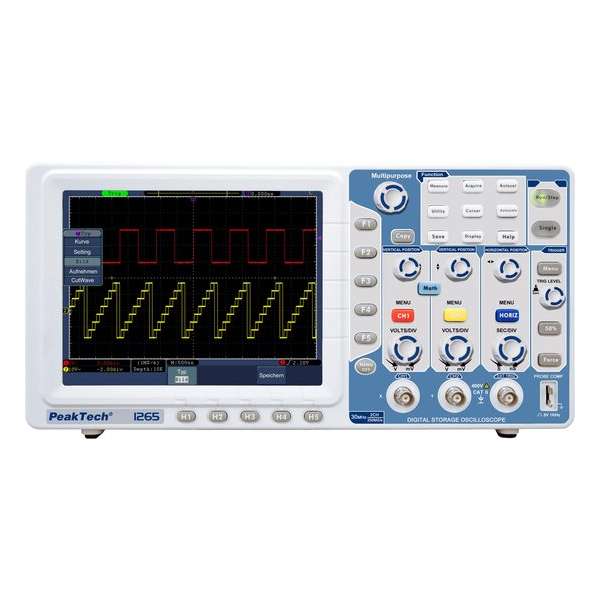 Peaktech 1265: 30 MHz / 2 CH, 250 MSa / s, digitale opslag oscilloscoop