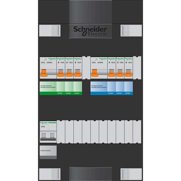 Groepenkast 6 groepen (3+3) - 1-fase - Advanced - Schneider Electric - ADVG23234H1