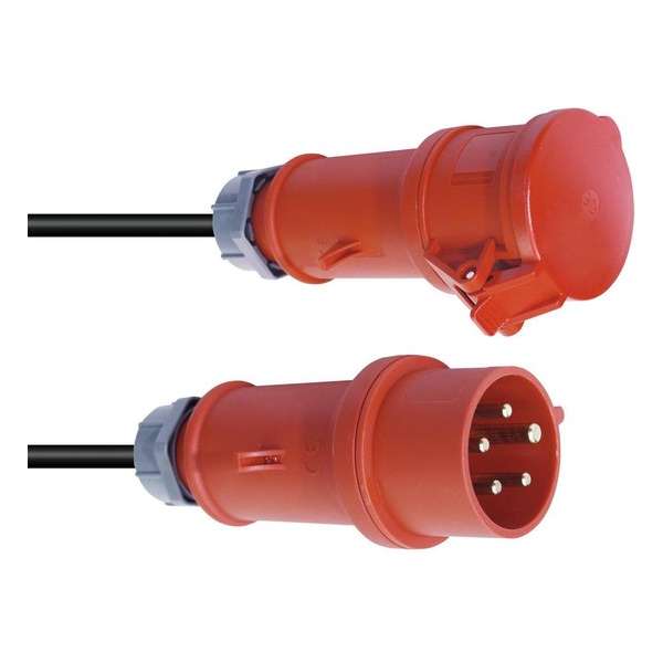 PSSO krachtstroom kabel CEE 16A 5x2.5 10m Rood