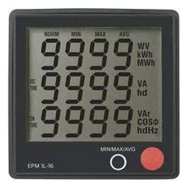 Digitaal Inbouwmeetapparaat Voltcraft Epm 1L-16 Spanning: 190 - 250 V/Ac Stroom: 0 - 16 A Cos F: 0 - 1.00 Vermogen: 0 - 3680 W