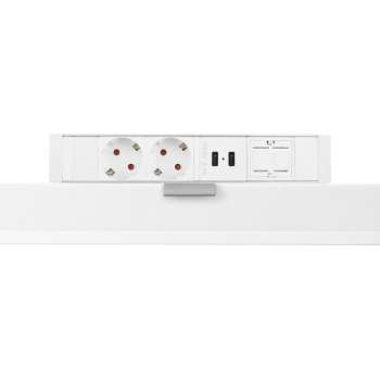 Filex Power Desk Up® - 2x 230V, 2x Usb charge, 1x keystone - Wit