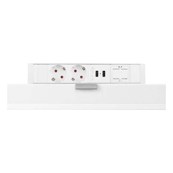 Filex Power Desk Up® - 2x 230V, 2x Usb charge, 1x keystone - Wit