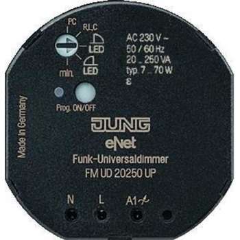 JUNG E-NET VERKEERSWIT RAL9016 INCL-MONTAGESETDIMMER 1KAN INBOUW FMUD20250UP