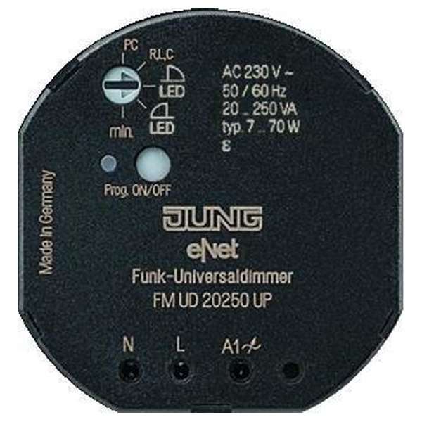 JUNG E-NET VERKEERSWIT RAL9016 INCL-MONTAGESETDIMMER 1KAN INBOUW FMUD20250UP