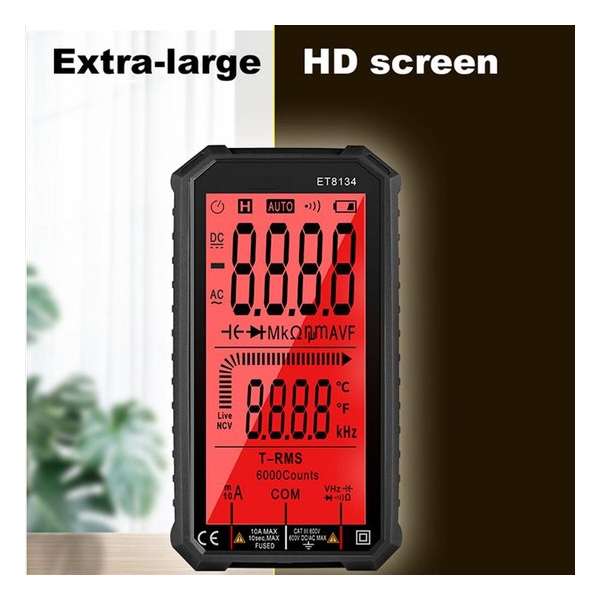 ET8134 Digitale Multimeter Gelijkstroom Spanning Stroom AC Spanning Stroom Meting Capaciteit Weerstand Meten Black