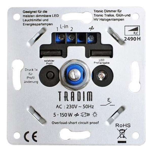 Tradim LED Dimmer 2490HP Fase-afsnijding 230VAC 150W