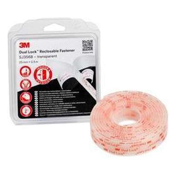 3M Dual Lock Klittenband Om vast te plakken (l x b) 2.5 m x 25 mm Transparant 1 stuk(s)