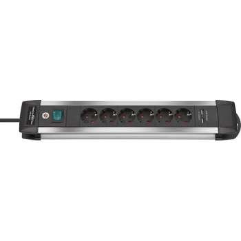 Brennenstuhl 1391000516 power uitbreiding 3 m 6 AC-uitgang(en) Binnen Aluminium, Zwart