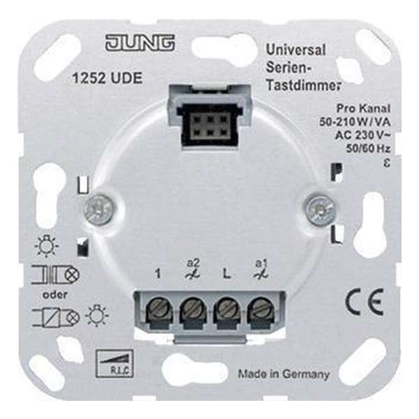 JUNG DIMMER SERIE VERKEERSWIT RAL9016 INCL-MONTAGESETBASIS 1252UDE