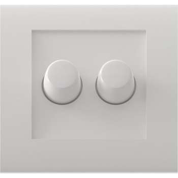 CALEX - LED DUO Dimmer - Dubbele Inbouwdimmer - Dubbel Knop - 3-70W - Incl. Afdekraam - Wit