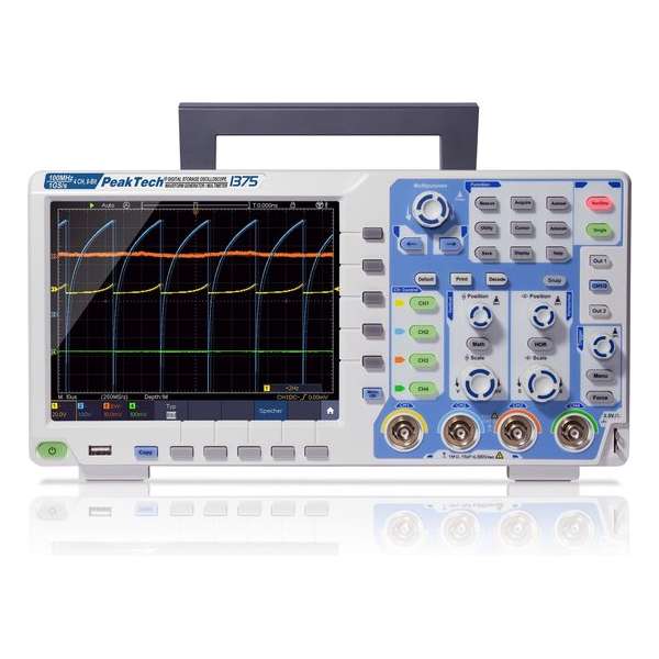 PeakTech 1375 100 MHz / 4 CH, 1 GS / s, "All-in-one" touchscreen-oscilloscoop