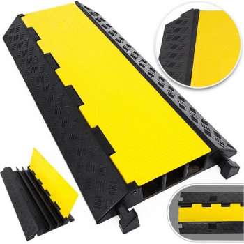 Dexters® Kabelbeschermer Drempel | 3 Tunnels | Rubber | Speed Bump | 93 cm