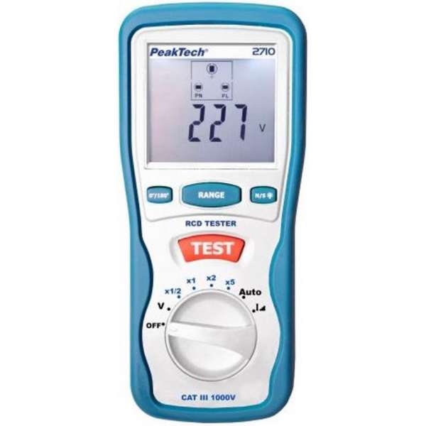 PeakTech® 2710: digitale aardlekschakelaar tester