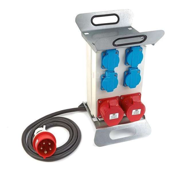 HBM 2 x 400 Volt en 4 x 230 Volt verdeelblok