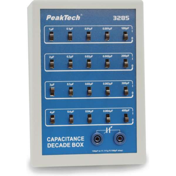 PeakTech 3285 Capaciteit Decade Box met schuifschakelaar ~ 100 pF ... 11,111 µF