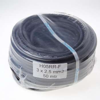 Algemeen Kabel rubber zwart 3 x 2.5mm² x 50 meter (Prijs per stuk)