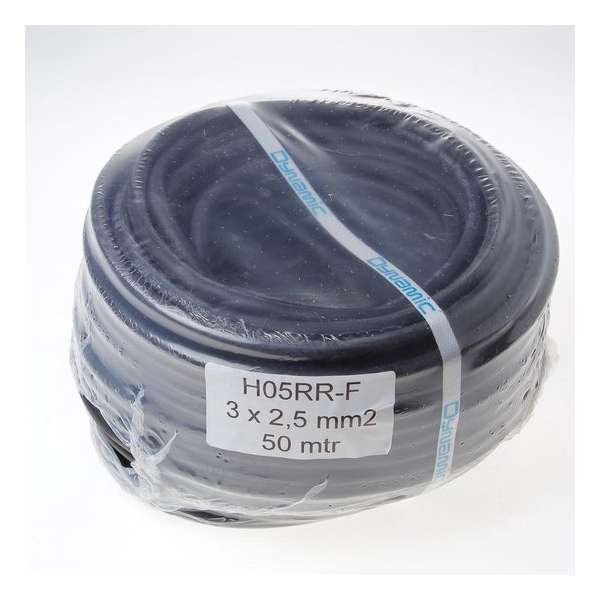 Algemeen Kabel rubber zwart 3 x 2.5mm² x 50 meter (Prijs per stuk)