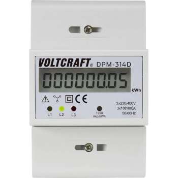 VOLTCRAFT DPM-314D kWh-meter 3-fasen Digitaal 100 A Conform MID: Nee 1 stuk(s)