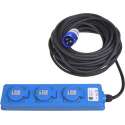 Pro+ CEE 3-Weg Stekkerdoos 20 Meter (2x Schuko + 1x 2-USB)