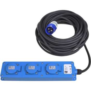 Pro+ CEE 3-Weg Stekkerdoos 20 Meter (2x Schuko + 1x 2-USB)