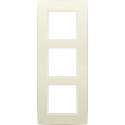 Doos van 25x Drievoudige afdekplaat met 60 mm verticale centerafstand Original cream