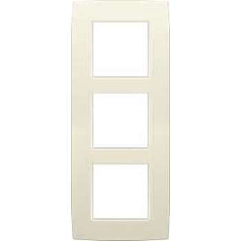 Doos van 25x Drievoudige afdekplaat met 60 mm verticale centerafstand Original cream