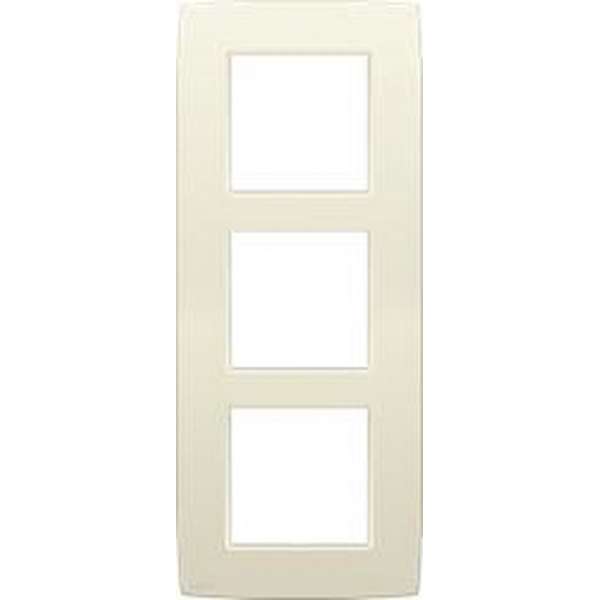 Doos van 25x Drievoudige afdekplaat met 60 mm verticale centerafstand Original cream