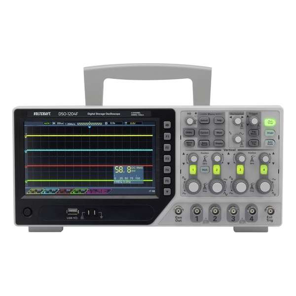 VOLTCRAFT DSO-1084F Digitale oscilloscoop 80 MHz 4-kanaals 1 GSa/s 64 kpts 8 Bit Digitaal geheugen (DSO), Functiegenerator