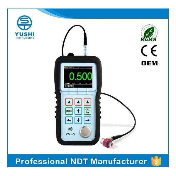 PM-5 ultrasonic high Sound velocity measure range 0.25mm to 27mm handheld digital thickness measuring instrument