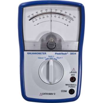 PeakTech 3204 Analoge Galvano meter ~ +/- 50µA / 5 mA/100 mV DC