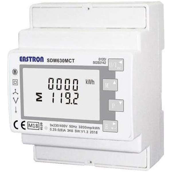 SDM630 Modbus CT MID - 3 Fase kWh voor stroomspoelen met Modbus (MID gekeurd)