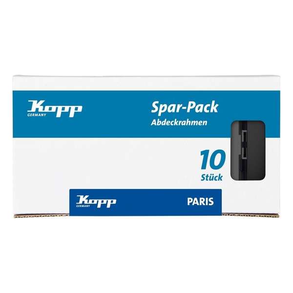 Kopp Paris Afdekraam - 1-voudig - Mat Zwart - 10 Stuks