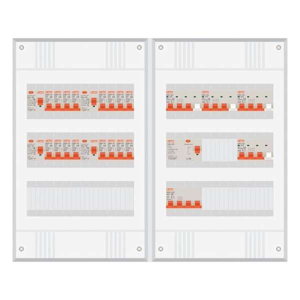 3 fase groepenkast met 16 licht groepen en 4 krachtgroepen