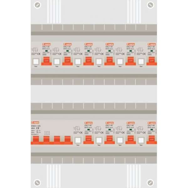 3 fase groepenkast met 10 aardlekautomaten