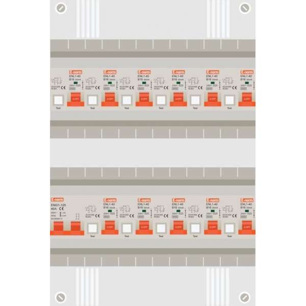 1 fase groepenkast met 11 aardlekautomaten