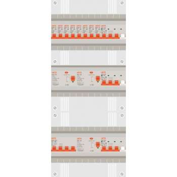 3 fase groepenkast met 8 licht groepen en 3 krachtgroepen